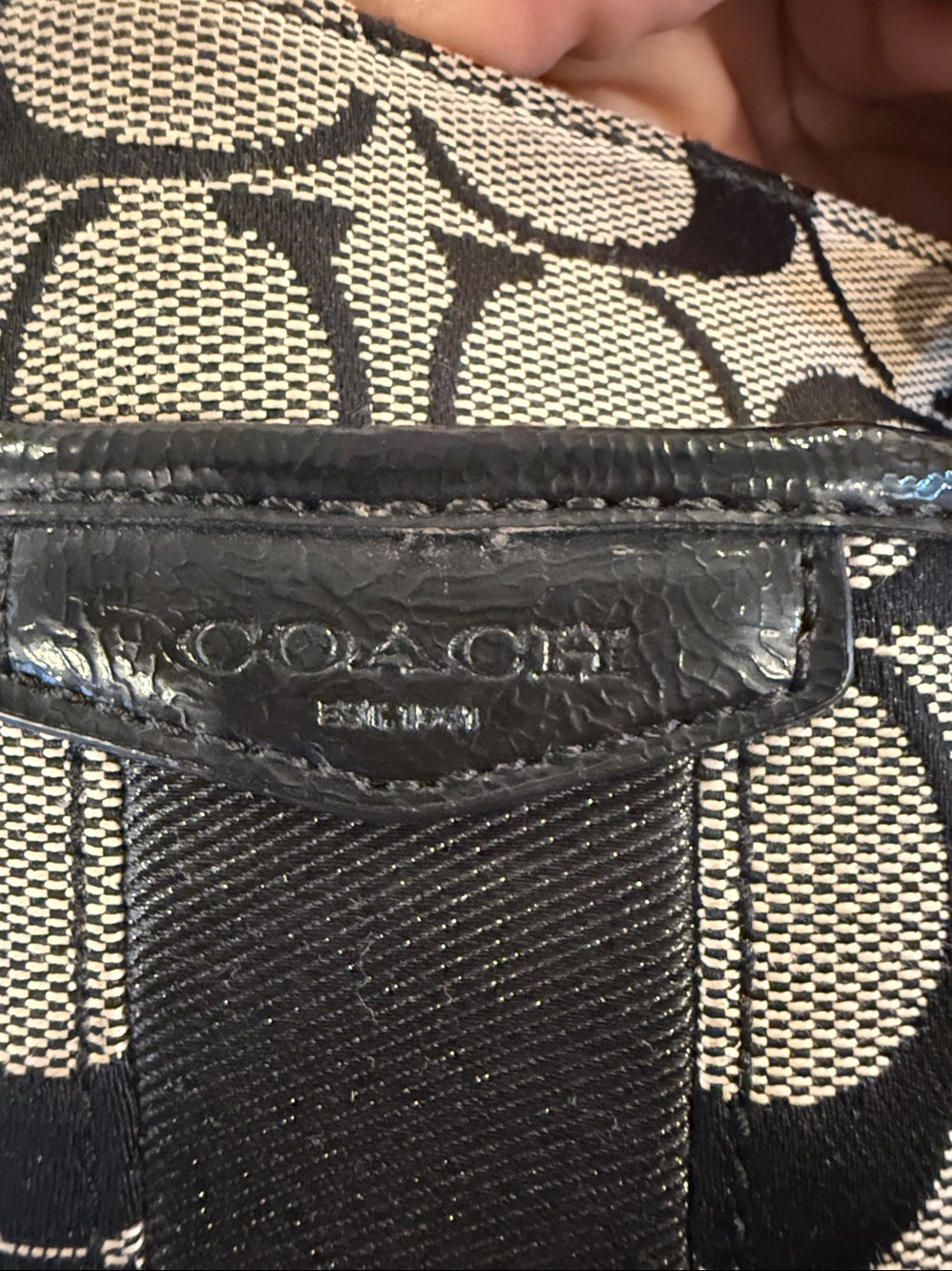 Coach Signature Cross Body Purse in Khaki and Black - Picture 2 of 2